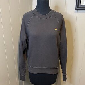 Spiritual Gangster Women’s XS Charcoal Rainbow Heart Crew Neck Sweater